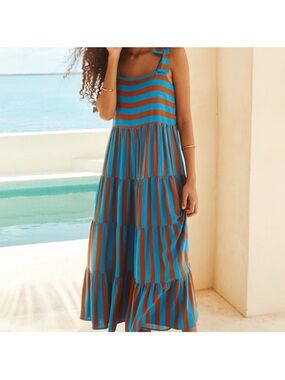 Mister Zimi Blue and Brown Striped Sundress Women’s US Size 6